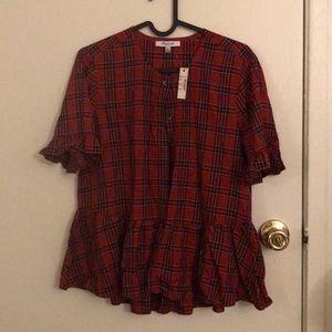 Madewell plaid shirt with tag